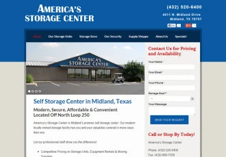 America's Storage Center website designed by Basin Hosting