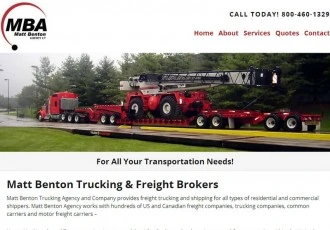 Matt Benton Agency website designed by Basin Hosting
