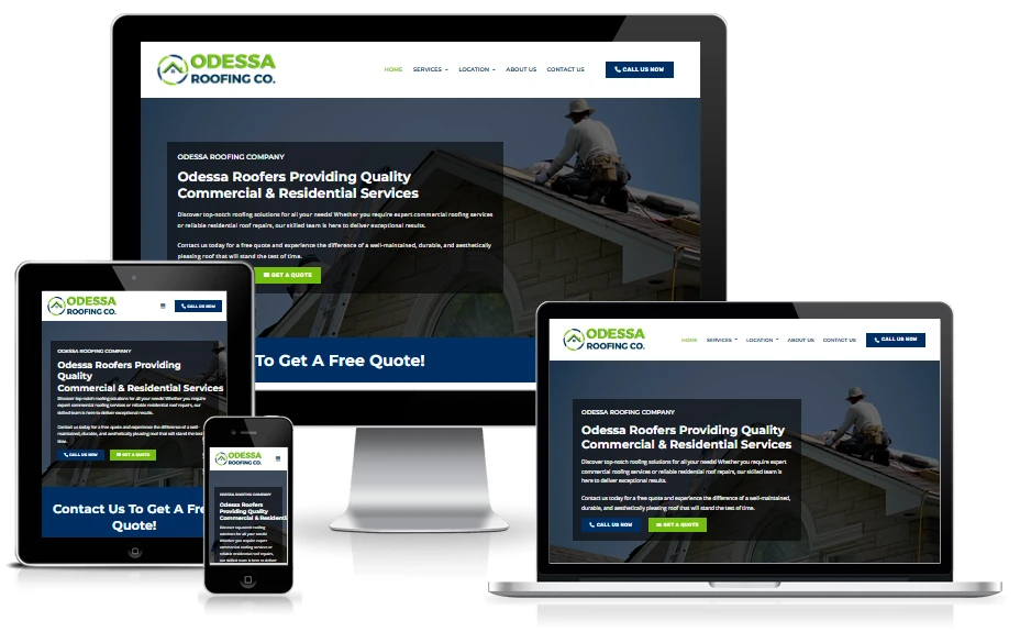 Odessa Roofing Co. website designed by Basin Hosting