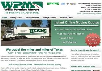 Willis Permian Movers website designed by Basin Hosting
