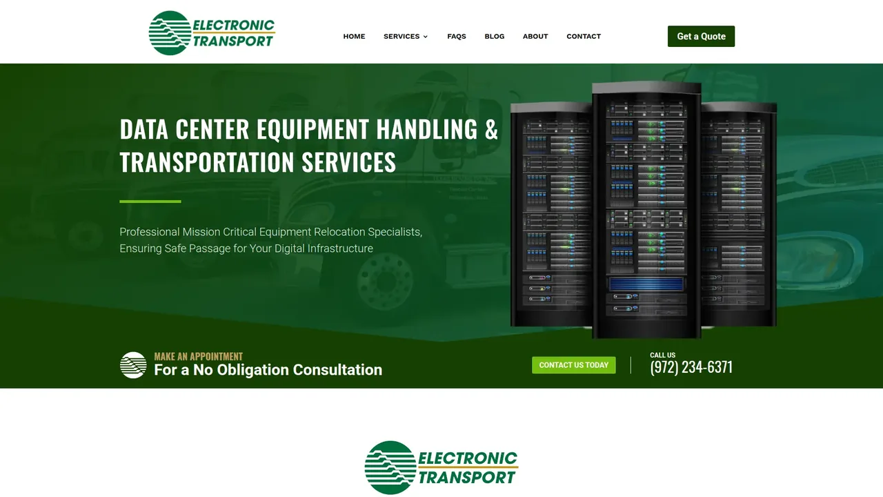Electronic Transport Corp website designed by Basin Hosting